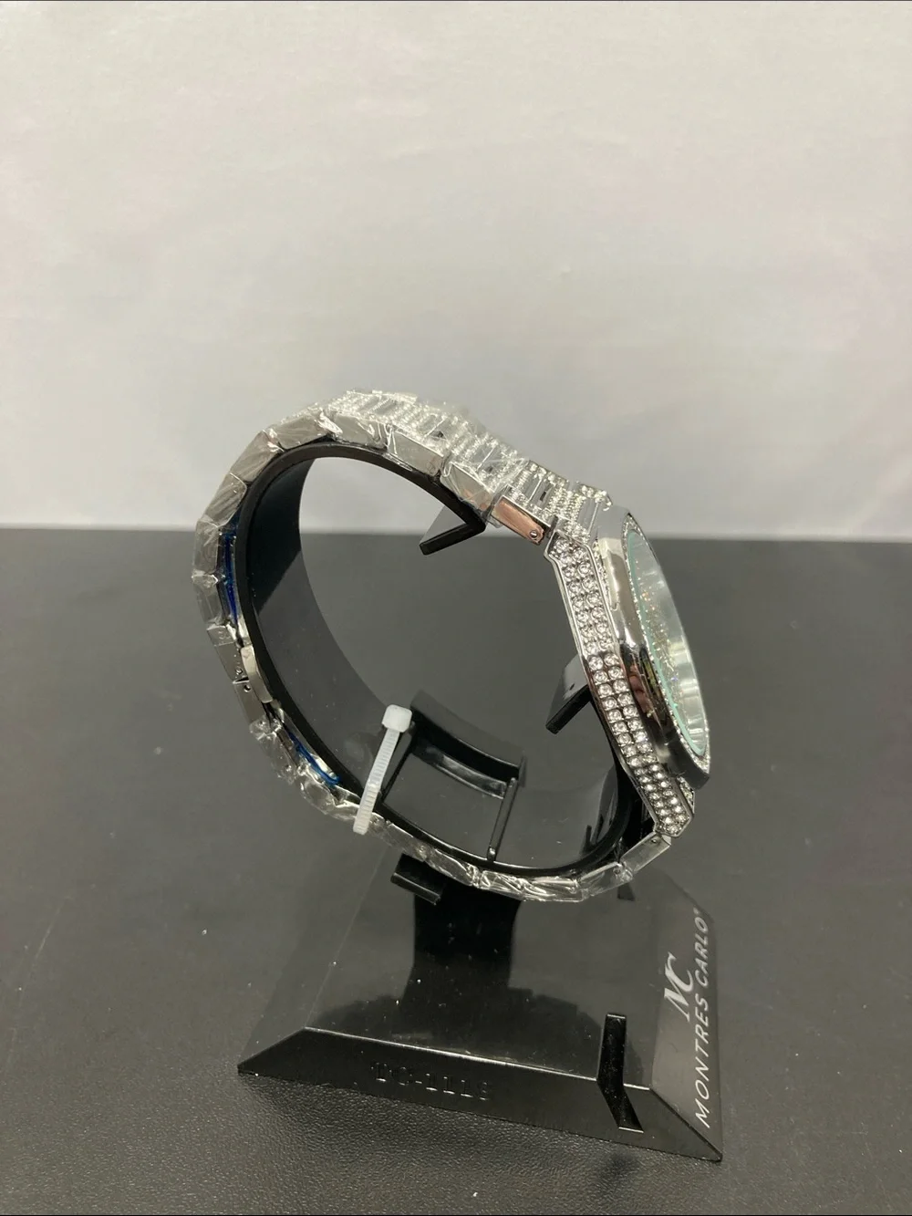 Montres Carlo Silver Crystal-Embellished Watch